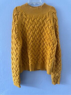 The East Order yellow basket weave cropped sweater Medium
